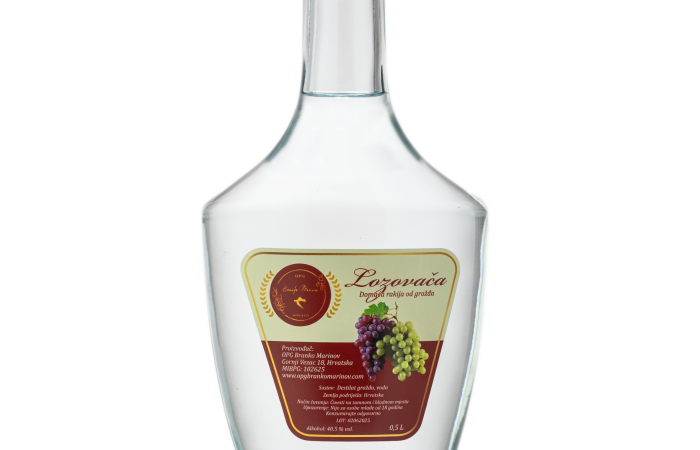 Lozovača rakija 0,5l OPG Branko Marinov