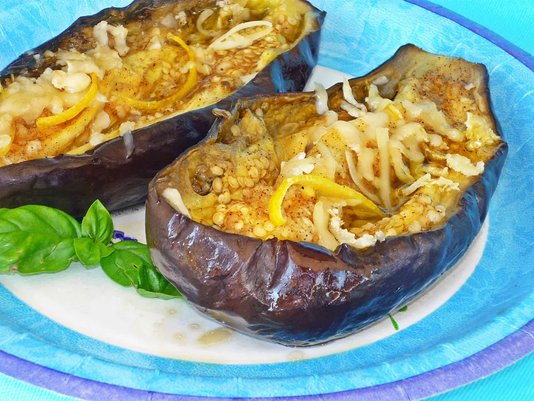 Roasted eggplant with olive oil, lemon, and goat cheese – OPG Branko Marinov