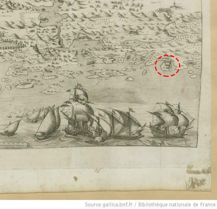 Historia Primoštena – wenecka mapa Adriatyku z zaznaczonym położeniem Primoštena