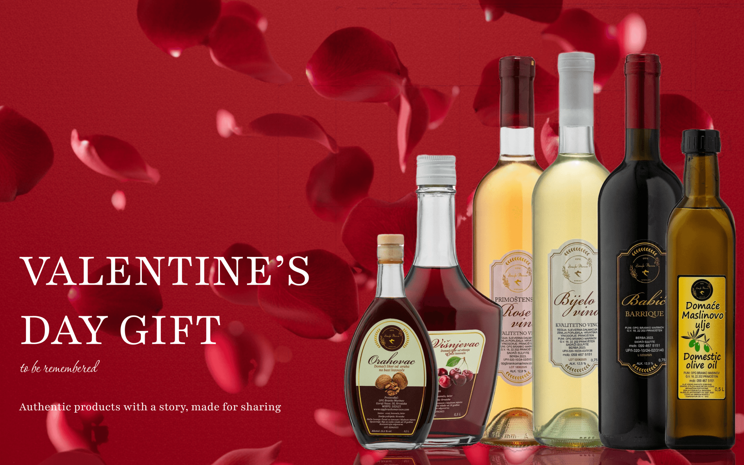 Valentine’s Day wine & gourmet oil set